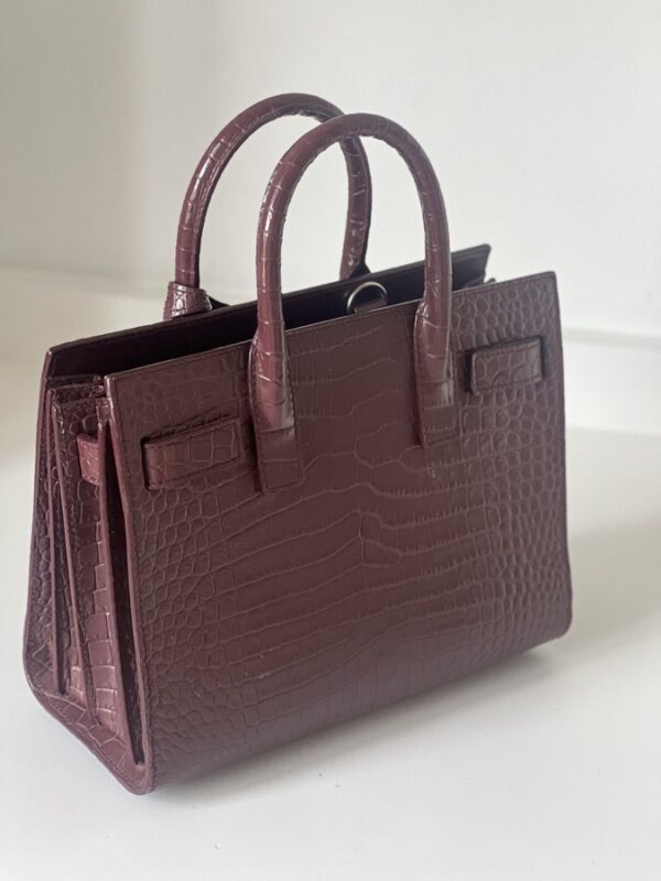 YSL Sac De Jour Burgundy Crocodile - Image 8