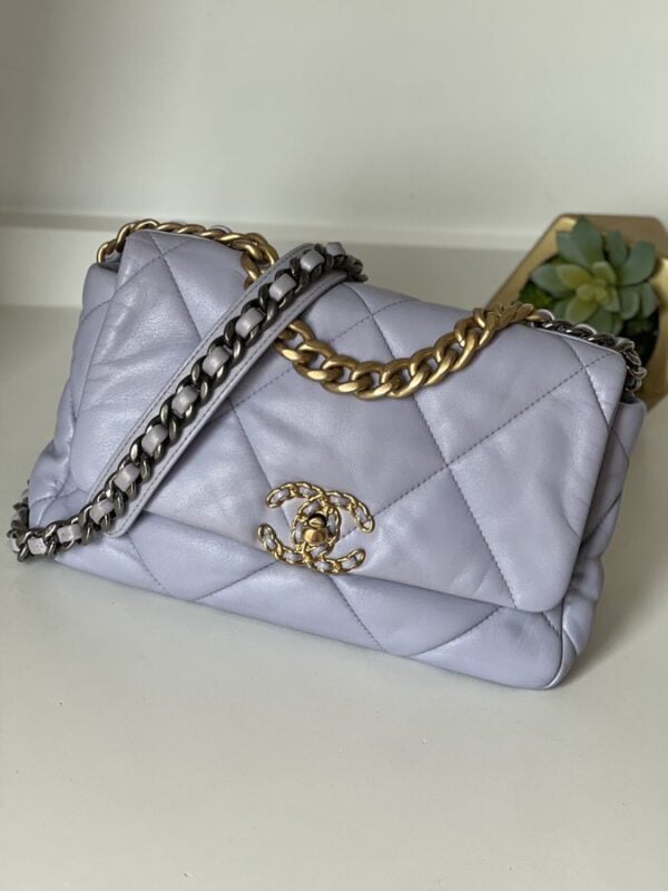 Chanel 19 Small Purple Lilac Lambskin - Image 1