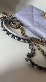 Chanel 19 Small Purple Lilac Lambskin - Image 13