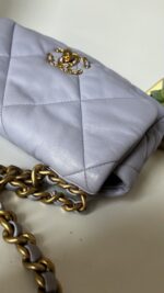 Chanel 19 Small Purple Lilac Lambskin - Image 14