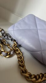 Chanel 19 Small Purple Lilac Lambskin - Image 15