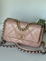 Chanel 19 Small/Medium Light Pink Lambskin - Image 2