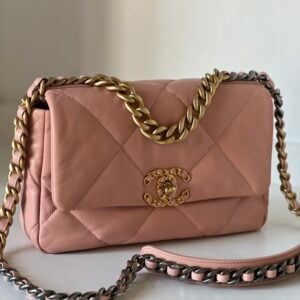 Chanel 19 Small/Medium Light Pink Lambskin