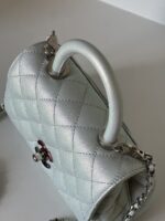 Chanel Extra Mini Coco Top Handle Iridescent Blue Rainbow Hardware - Image 3