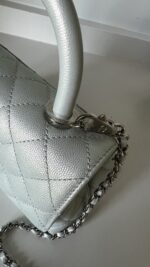 Chanel Extra Mini Coco Top Handle Iridescent Blue Rainbow Hardware - Image 5