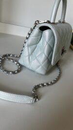 Chanel Extra Mini Coco Top Handle Iridescent Blue Rainbow Hardware - Image 6