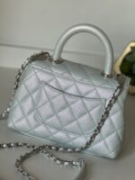 Chanel Extra Mini Coco Top Handle Iridescent Blue Rainbow Hardware - Image 7