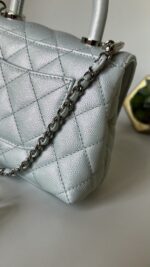 Chanel Extra Mini Coco Top Handle Iridescent Blue Rainbow Hardware - Image 8