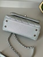 Chanel Extra Mini Coco Top Handle Iridescent Blue Rainbow Hardware - Image 9