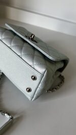 Chanel Extra Mini Coco Top Handle Iridescent Blue Rainbow Hardware - Image 10