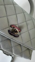 Chanel Extra Mini Coco Top Handle Iridescent Blue Rainbow Hardware - Image 13