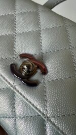 Chanel Extra Mini Coco Top Handle Iridescent Blue Rainbow Hardware - Image 14