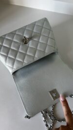 Chanel Extra Mini Coco Top Handle Iridescent Blue Rainbow Hardware - Image 16