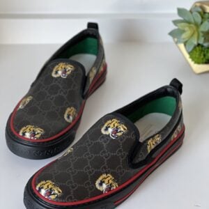 Gucci Tiger Black Supreme Canvas Tennis Shoes Men 7
