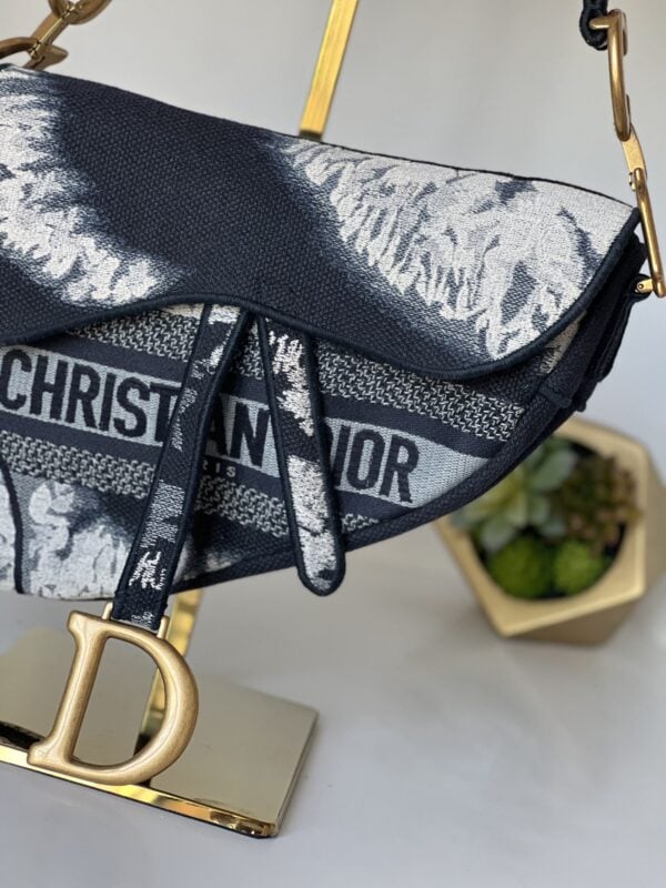Christian Dior Embroidered Tie Dye Saddle Bag Blue Multicolor - Image 3