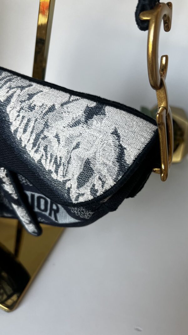Christian Dior Embroidered Tie Dye Saddle Bag Blue Multicolor - Image 5