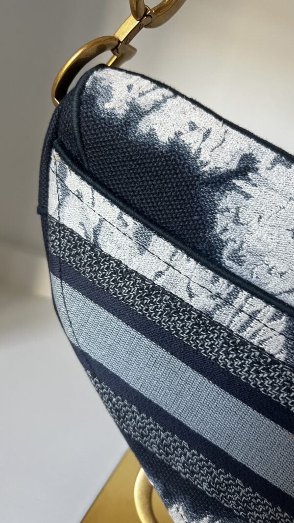 Christian Dior Embroidered Tie Dye Saddle Bag Blue Multicolor - Image 9