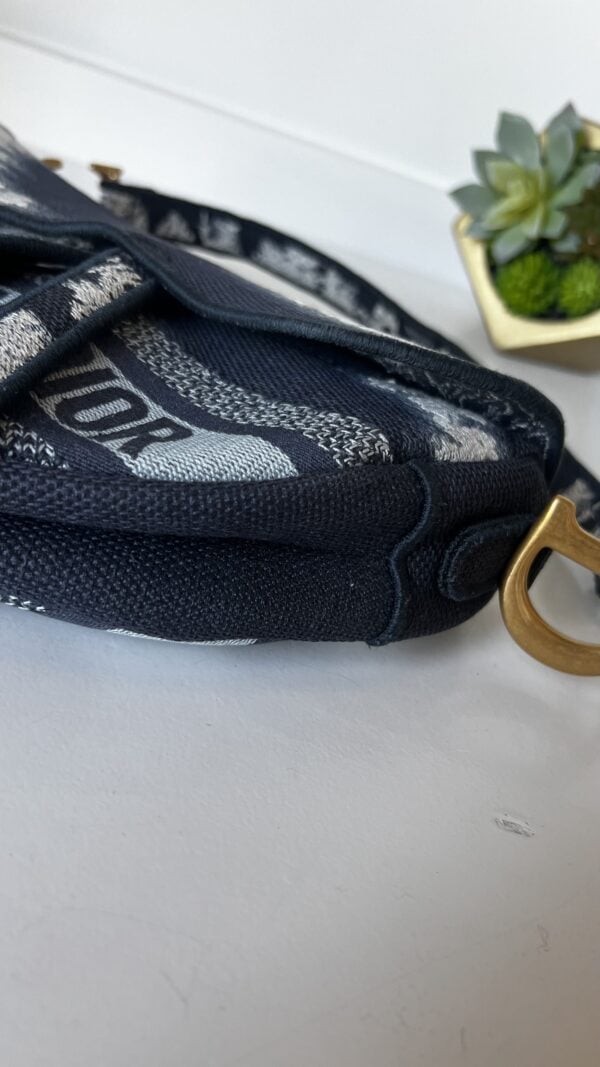 Christian Dior Embroidered Tie Dye Saddle Bag Blue Multicolor - Image 14