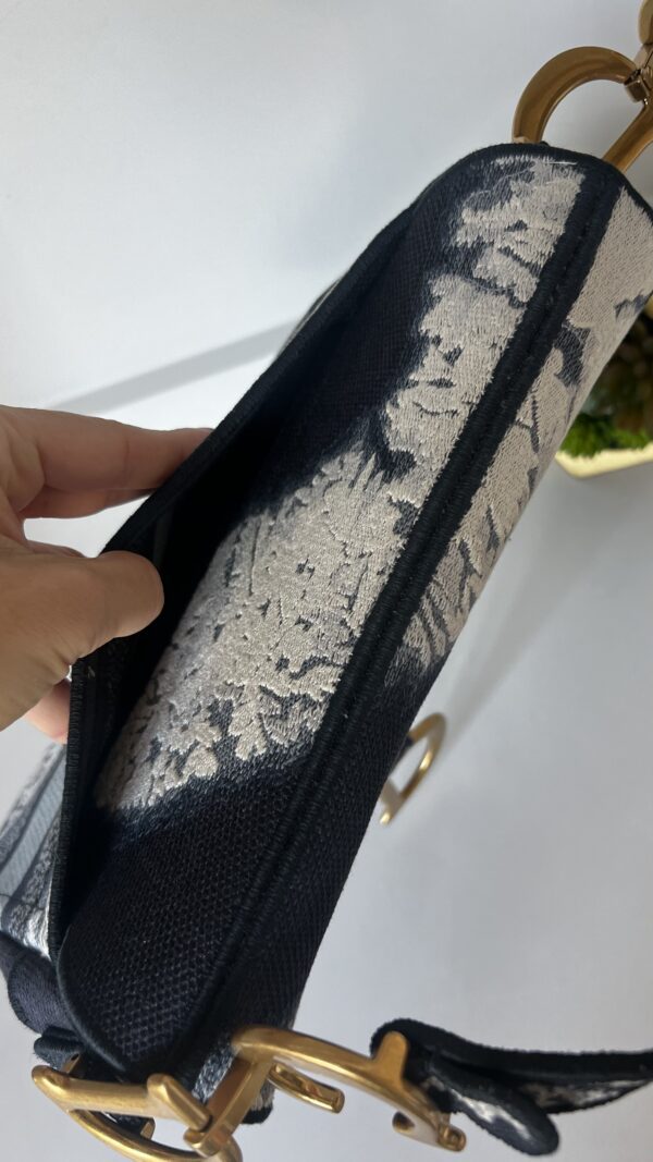 Christian Dior Embroidered Tie Dye Saddle Bag Blue Multicolor - Image 15