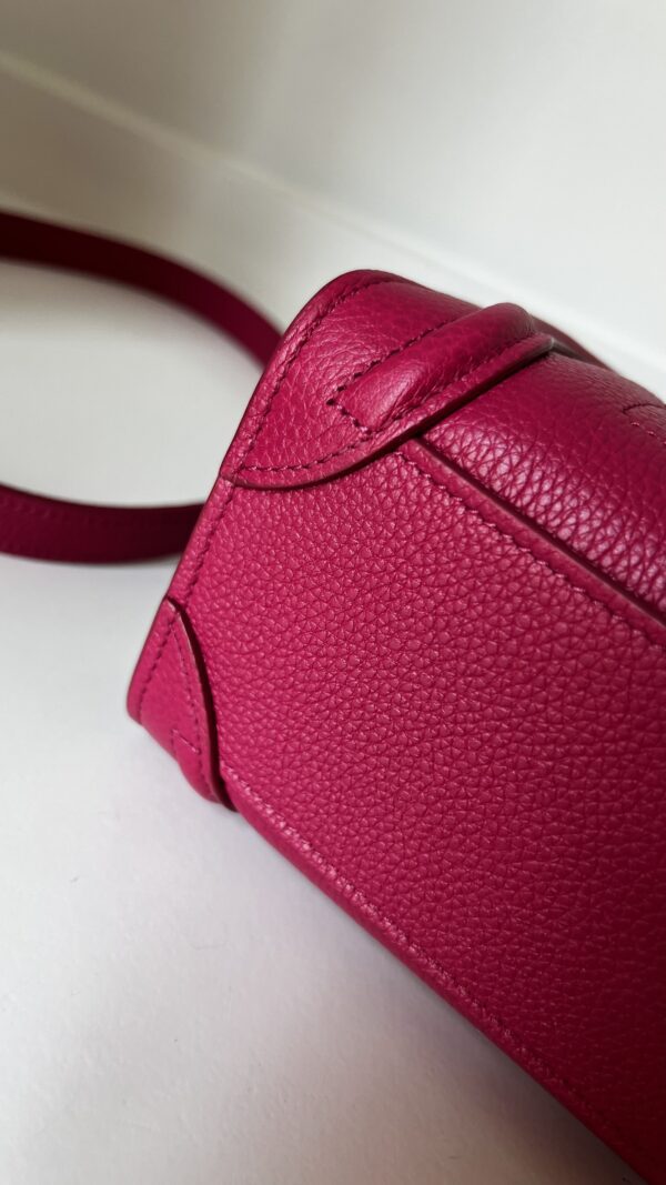 Celine Nano Luggage Fuchsia Drummed Calfskin - Image 10