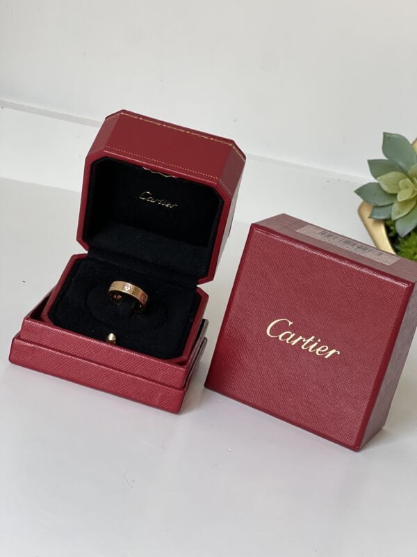 Cartier Love Ring 3 Diamonds Yellow Gold 51