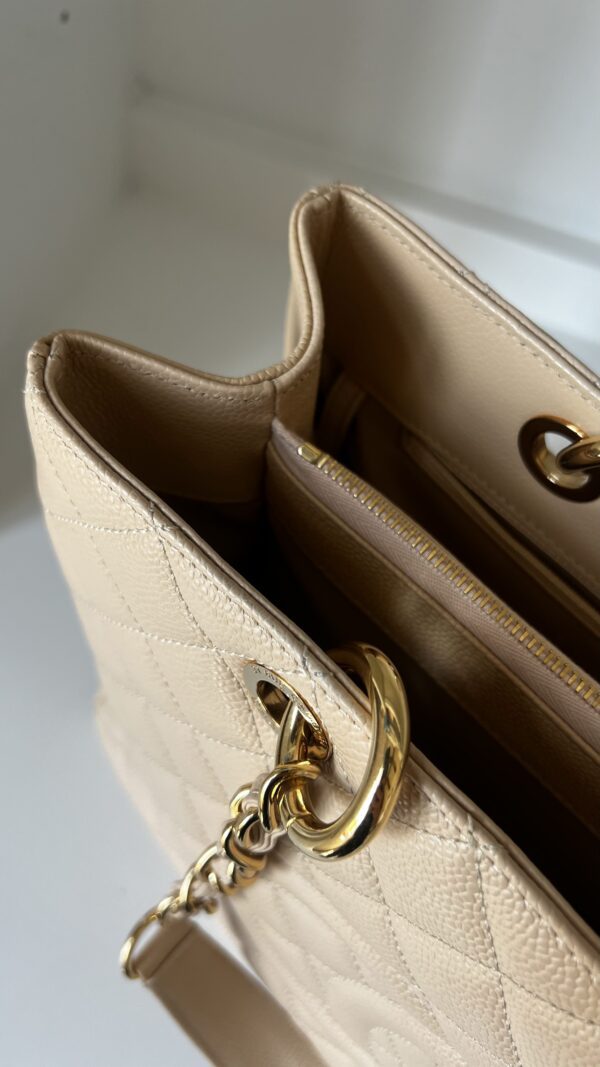 Chanel GST Beige Clair Caviar Shoulder Bag Gold Hardware - Image 5