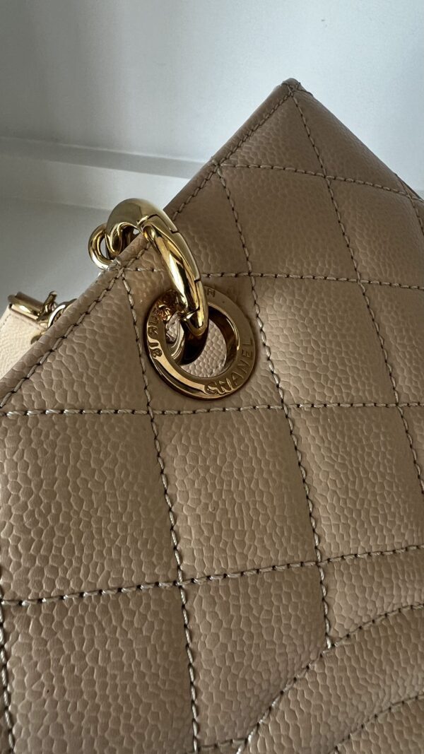 Chanel GST Beige Clair Caviar Shoulder Bag Gold Hardware - Image 9