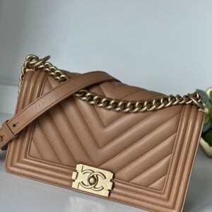 Chanel Medium Boy Brown Lambskin Chevron