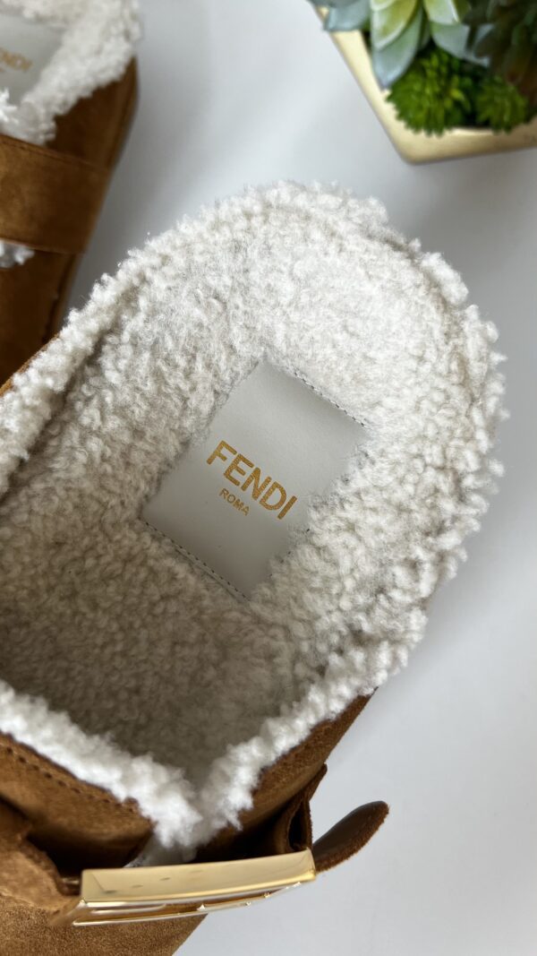 Fendi Feel Suede Clogs 38 - Image 3