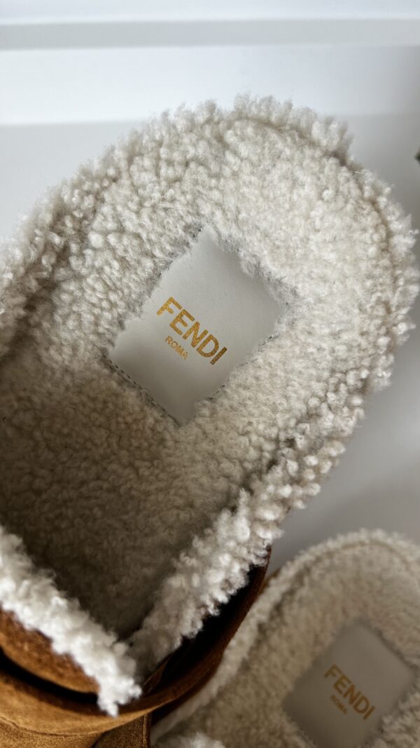 Fendi Feel Suede Clogs 38 - Image 4