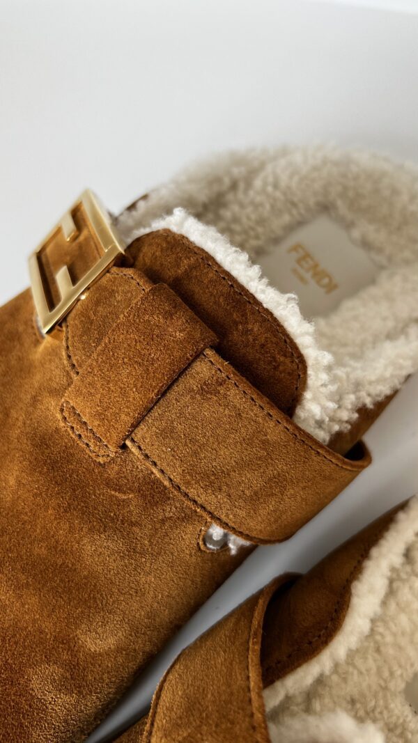 Fendi Feel Suede Clogs 38 - Image 5
