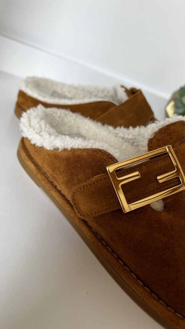 Fendi Feel Suede Clogs 38 - Image 6