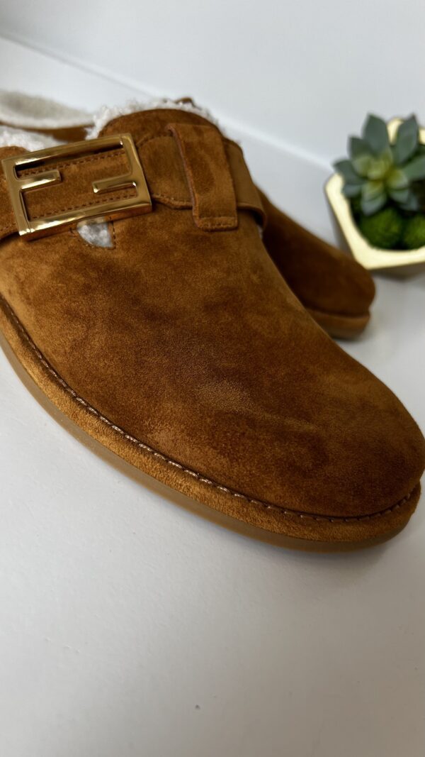 Fendi Feel Suede Clogs 38 - Image 7