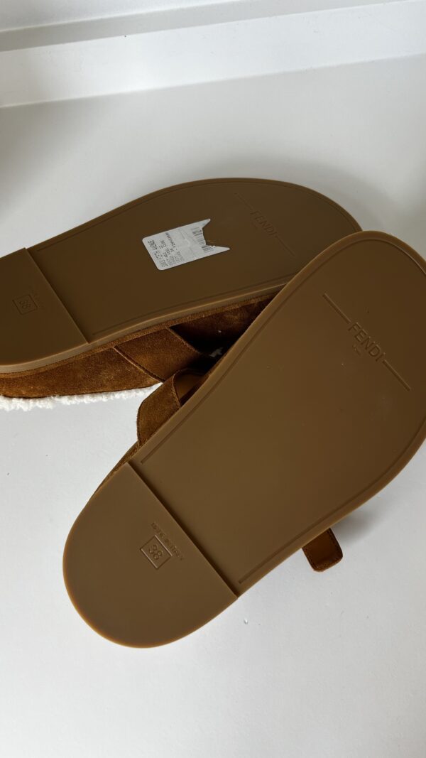 Fendi Feel Suede Clogs 38 - Image 8