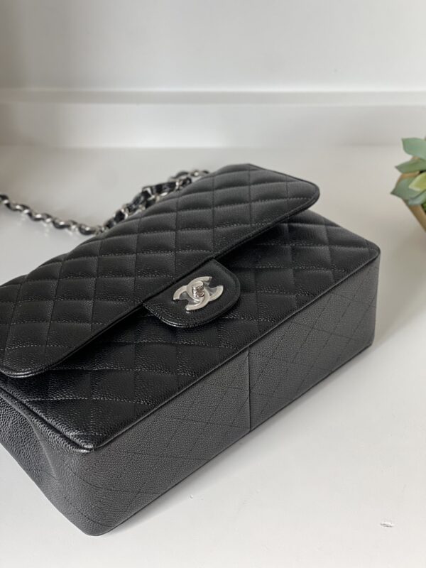 Chanel Jumbo Black Caviar Silver Hardware - Image 6