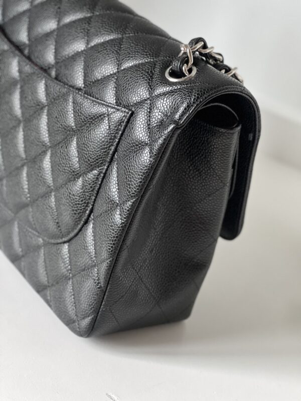 Chanel Jumbo Black Caviar Silver Hardware - Image 9