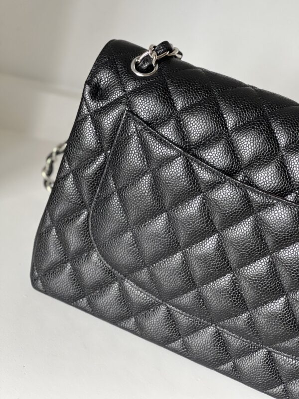 Chanel Jumbo Black Caviar Silver Hardware - Image 10