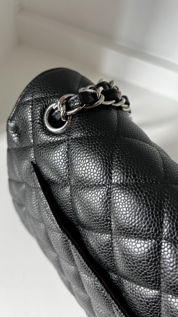 Chanel Jumbo Black Caviar Silver Hardware - Image 13