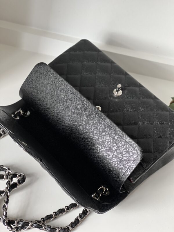 Chanel Jumbo Black Caviar Silver Hardware - Image 14