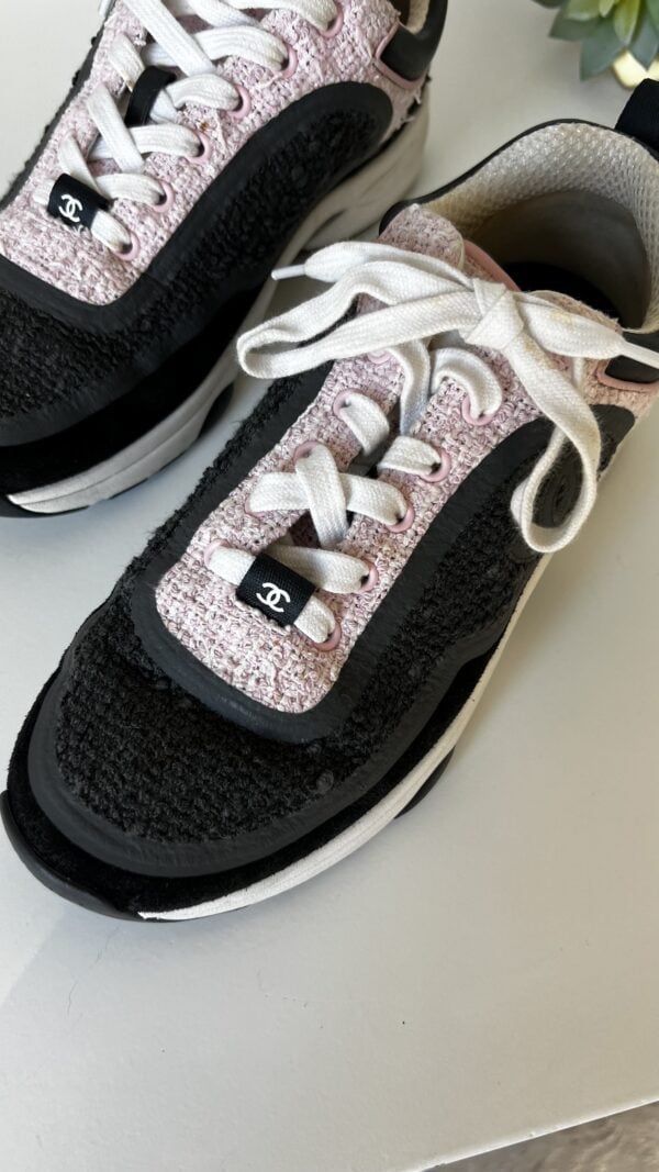 Chanel Tweed Sneakers 38 - Image 2