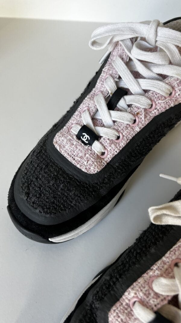 Chanel Tweed Sneakers 38 - Image 3