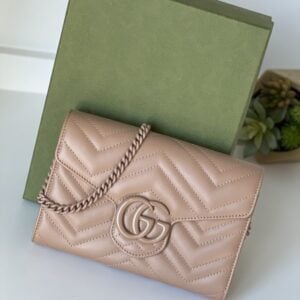 Gucci Beige Brown Marmont WOC Wallet On Chain