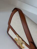 Celine Calfskin Classique Triomphe Bag White Tan - Image 5