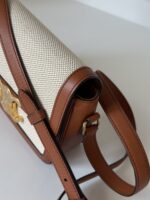 Celine Calfskin Classique Triomphe Bag White Tan - Image 6