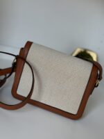 Celine Calfskin Classique Triomphe Bag White Tan - Image 7