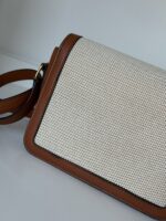 Celine Calfskin Classique Triomphe Bag White Tan - Image 8