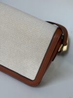 Celine Calfskin Classique Triomphe Bag White Tan - Image 9