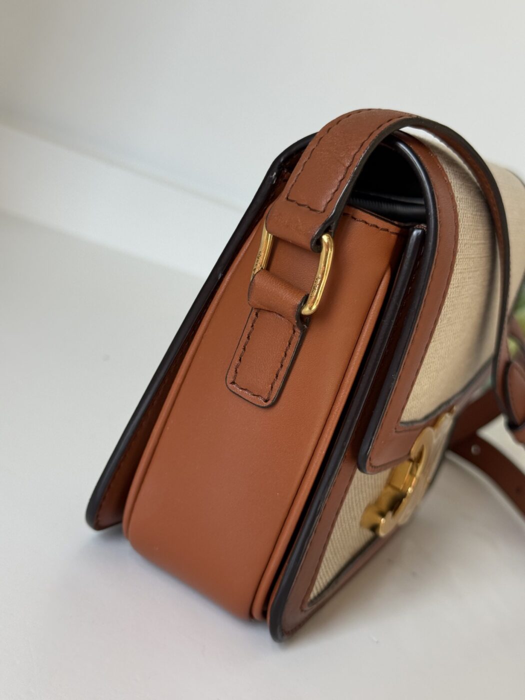 Celine Calfskin Classique Triomphe Bag White Tan - Image 10