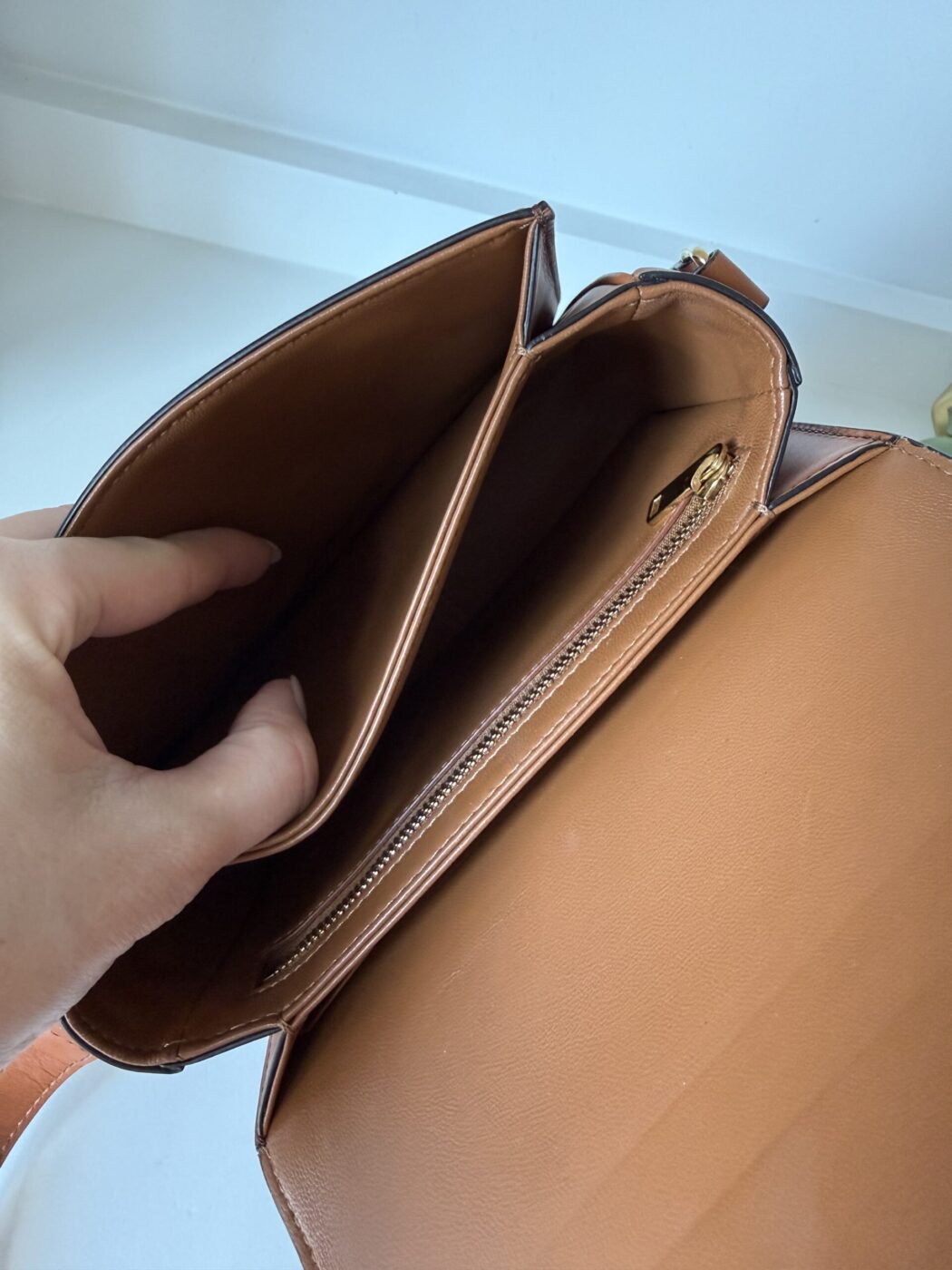 Celine Calfskin Classique Triomphe Bag White Tan - Image 15