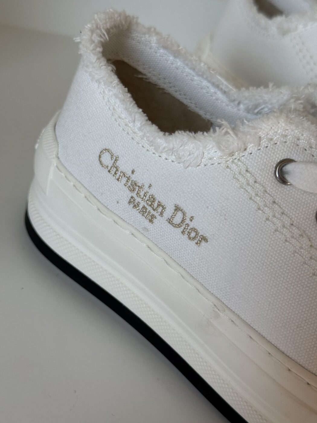 Christian Dior Frayed Canvas Sneakers Women 38.5 - Image 3